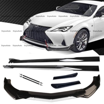For Lexus Rc-F RC300 RC350 Front Bumper Lip Spoiler 86" Side Skirt Black White - Image 1 of 4