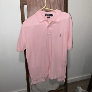 Polo Ralph Lauren Pink Short Sleeve Cotton Polo Shirt Classic Fit Size Large