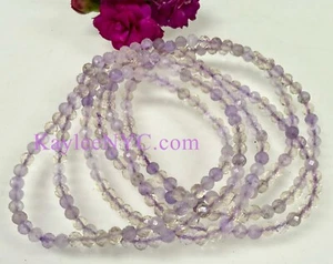 Wholesale 6 Pcs Natural Ametrine 4mm Faceted 7.5” Stretch Bracelet - Picture 1 of 7