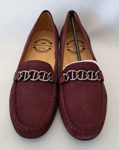 Driver Club USA Women's Colorado Springs Leather Loafers Size 9 Wine Nubuck - Picture 1 of 17