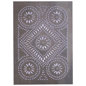 Country Punched Metal Tin Piesafe Cabinet Panel Diamond in Unfinished Tin - Picture 1 of 1