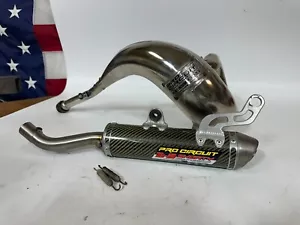 2002 YZ250 Pro Circuit Ti-2 Shorty Carbon Fiber Titanium & Platinum Pipe SET - Picture 1 of 16