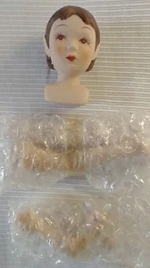 Premier Porcelain Collection Doll 1.75" Head, Hands , Legs Brown Hair/Eyes - Picture 1 of 4