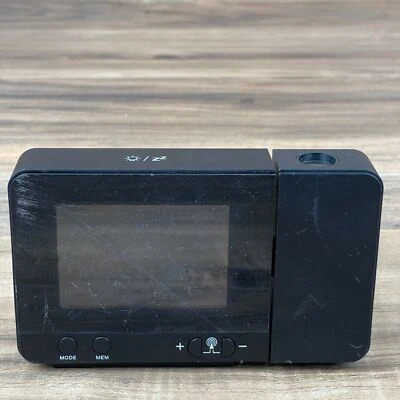 CP132 Black 3-Channel Wireless Weather Station Projection Clock w/ Phone Charger - Image 1 of 4
