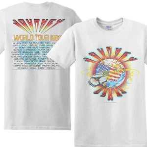Vtg 1983 Journey World Tour Concert Rock Band 2 sided Reprint T shirt - Picture 1 of 1