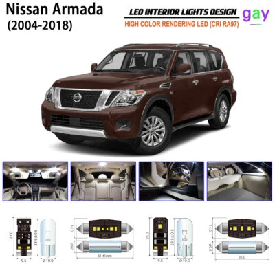 Kit de luces interiores LED blancas para Nissan Armada 2004-2018 repuesto bombilla Foto 1 de 4