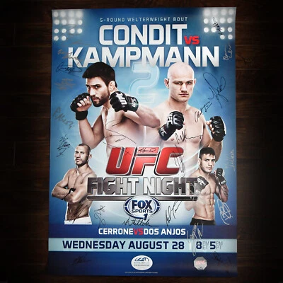 Póster autografiado de evento UFC Fight Night 27, SBC, estado, Kampmann, 115/125 Foto 1 de 4