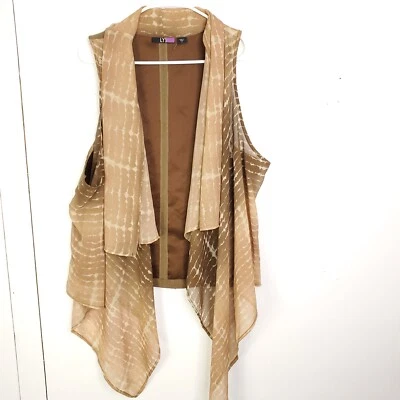 LYS Top Mujer 2X Oscuro Boho Grunge Capa Frontal Chaleco Sin Mangas Alto Bajo Foto 1 de 4