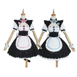 Nekopara Chocola Vanilla Cosplay Costume Kawaii Cat Maid Dress Full set Access - Picture 1 of 14