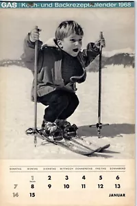 1968 Gas- Koch und Backrezeptkalender, zweiwöchiger Fotokalender der Gaswerke HH - Bild 1 von 2