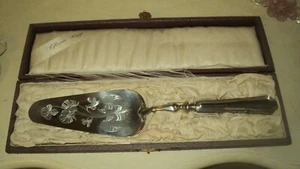 ANTIQUE ORFEVRERIE KRUPP ALPACA SILVER DESSERT SERVING SPATULA*LENGTH 30.5cm*BOX - Picture 1 of 5