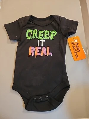 Body de una pieza "Creep It Real" HALLOWEEN 2024 para un bebé JUNIO 3 meses nuevo con etiquetas Foto 1 de 3