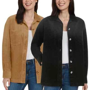 Matty M Women's Corduroy Long Sleeve Button Up Shirt Jacket - Picture 1 of 27
