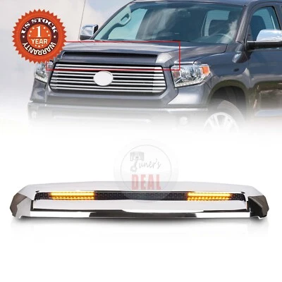 For 14-21 Toyota Tundra Front Grille Hood Bulge Molding Scoop Grill W/Light bar - Image 1 of 4