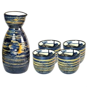 5 Pieces Sake Set 200ml Sake Pot 50ml Sake Cup Set Japanese Traditional Hand ... - Picture 1 of 6