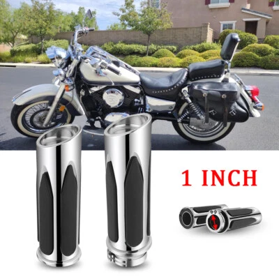 Empuñaduras de manillar de 1" empuñaduras de acelerador de cable para Kawasaki Vulcan S 650 900 1500 Foto 1 de 4