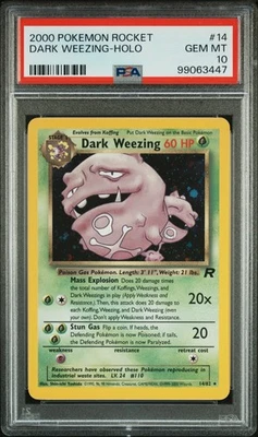 PSA 10 GEM MINT Pokemon DARK WEEZING Holo Rare Team Rocket 14/82 Unlimited - Image 1 of 2