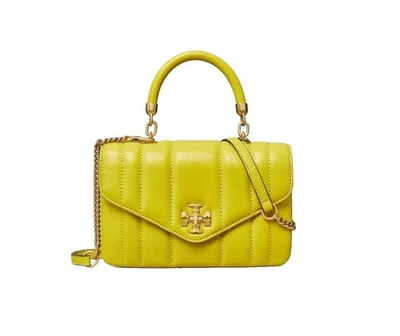 NWT Tory Burch Mini Kira Top Handle Satchel Bag In Chartreuse - Image 1 of 4