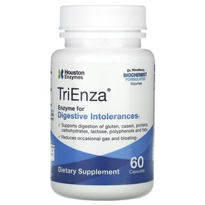 2 X Houston Enzymes, TriEnza, Enzyme For Digestive Intolerances, 60 Capsules - Picture 1 of 2