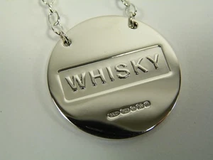 BROADWAY & Co - Sterling Silver - Heavyweight DECANTER / Wine Label - WHISKY - Picture 1 of 5