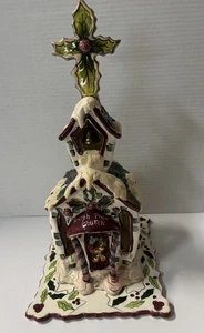 Blue Sky Clayworks Heather Goldminc North Pole Church Tea Light Christmas READ - Picture 1 of 23