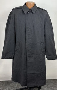 Vintage US Military Trench Coat 38L Faded Black All Weather Coat Army Grunge - Picture 1 of 13