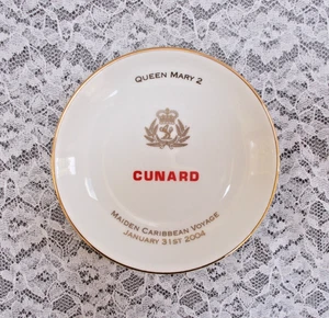 Plato conmemorativo Wedgwood Queen Mary 2 Cunard Line 2004 Maiden Caribbean Voyage - Imagen 1 de 2