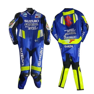 SUZUKI ECSTAR MotoGP Racing Leather Suit | Blue/Yellow Track Gear – Custom Fit - Image 1 of 4