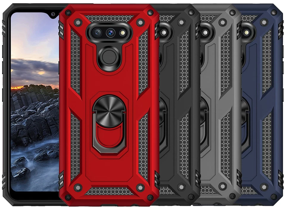 Secure Grip Ring Stand Rugged Case Cover for LG Harmony 4, Premier Pro Plus - Image 1 of 1