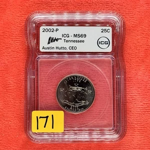 2002-P MS69 TENNESSEE State Quarter Business Strike 25C AUSTIN HUTTO SIGN ICG - Picture 1 of 4