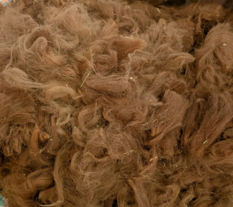 Raw Alpaca Fleece Wool Seconds Spinning Felting Crafts, Red Brown, 8 Oz - Image 1 of 2