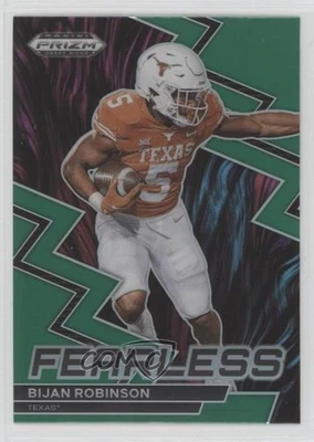 2023 Panini Prizm Draft Picks Fearless Green Bijan Robinson #F-21 Rookie RC - Image 1 of 2