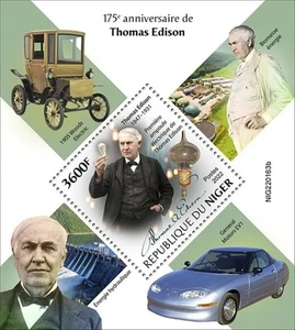 Níger - Aniversario Thomas Edison 2022 - Hoja de recuerdo de estampillas - NIG220163b - Imagen 1 de 1