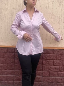 MEXX New fitted blouse shirt in soft pink Size L-M cotton long sleeve with tags - Picture 1 of 24