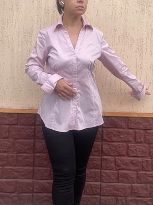 MEXX Nueva Camisa Blusa Ajustada en Rosa Suave Talla L-M Algodón Manga Larga con Etiquetas Foto 1 de 4