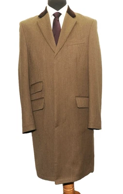 HAWES & CURTIS JERMYN STREET VELVET COLLAR COVERT COAT 40'' R BROWN - Image 1 of 4