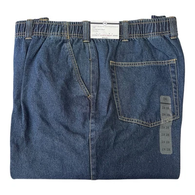 NWT Harbor Bay Blue Denim Jeans Men’s Size 2x 28 Big & Tall Elastic HB Tags - Image 1 of 4