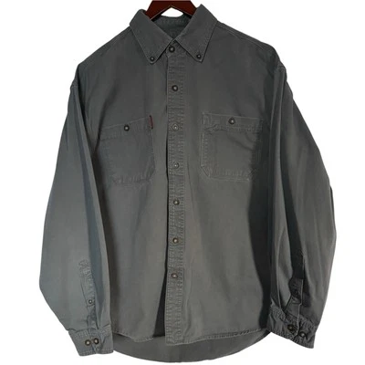 Dri-Duck Sawtooth 100% Cotton Button Down Shirt Gray Men Size L Western Utility - Image 1 of 4