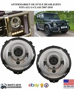 AFTERMARKET OE STYLE HEADLIGHTS FIT 07-18 G CLASS G63 G550 W463 AMG HID Xenon - Picture 1 of 9