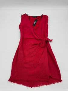 Lulus Meridian Wrap Cocktail Dress Women's Small Red Sleeveless Twist-Knot Front - Picture 1 of 8