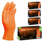 Nitril Handschuhe Grip 50x Werkstatt Handschuhe Orange Arbeitshandschuhe M-XXL