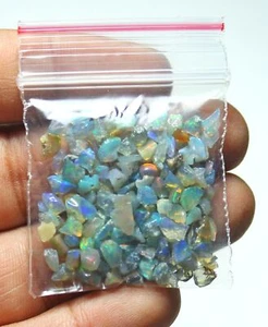 100 Pcs Lot AAA Natural Multi Flash Ethiopian Opal Rough Welo Fire Opal Stone - Picture 1 of 1