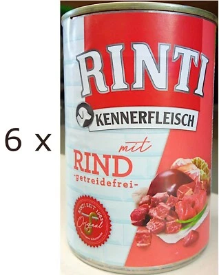 (EUR 9,15 / kg) Rinti Kennerfleisch Rind - getreidefreies Nassfutter: 6 x 400 g - Bild 1 von 3