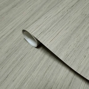 Taupe brown modern faux Shantung Silk fabric vinyl contemporary plain wallpaper - Picture 1 of 13