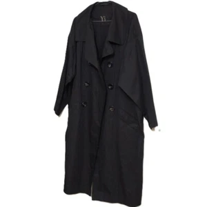 Vintage Y'S Yohji Yamamoto Cotton Trench Coat Black Pocket Men Japan Used Size L - Picture 1 of 10