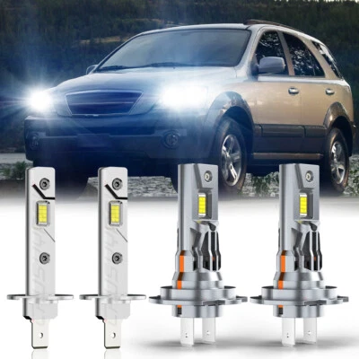 Combo faros LED altos bajos 6500K para Kia Sorento 2003-2006 H7 H1 4x kits de bombillas Foto 1 de 4