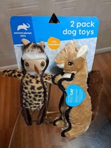 Animal Planet Owl 10.5” Pet & Squirrel 11”Dog Toy with Squeaker - Picture 1 of 4