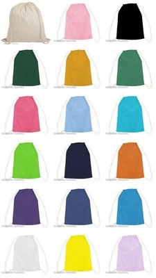 TOP 100% Cotton SECONDS Drawstring Rucksack Tote Bag School Gym PE Book P E lot