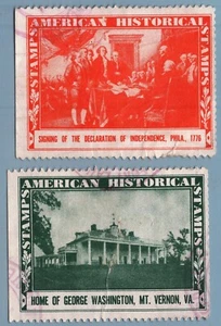 ES4581 Propaganda Poster stamp: American Historical Stamps - damaged - Bild 1 von 1