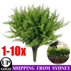1-10x Artificial Boston Fern Leaf Home Artificial Plant Flower Garden Decoration - Picture 1 of 11